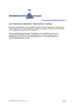 Activiteitenplan deelraden Heerenlanden College