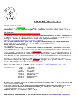 Nieuwsbrief oktober 2014 - JudoClub Heel, Ko Arashi