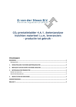 CO2-prestatieladder 4.A.1. (keten)analyse Inzichten materieel i.s.m.