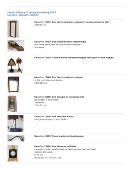 Kunst, Antiek en Curiosa Juniveiling 2014 Lampen, spiegels, klokken