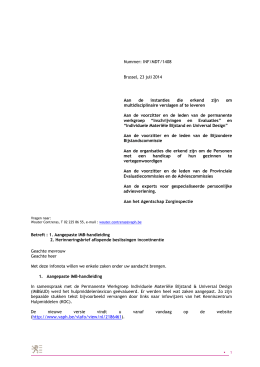 Nummer: INF/MDT/1408 Brussel, 23 juli 2014 Aan de