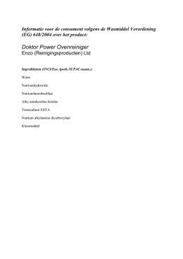 Ingrediëntendeclaratie Doktor Power Oven Cleaner