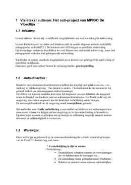 1 Visietekst autisme: Het auti-project van MPIGO De Vloedlijn