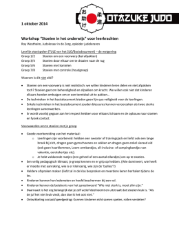 1 oktober 2014 Workshop &ldquo;Stoeien in het onderwijs