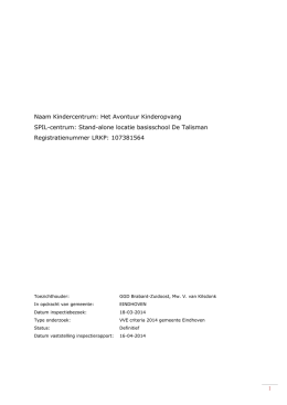 Rapport VVE-criteria 18-03-2014