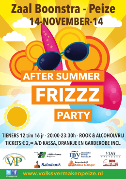 Frizz after summer poster JvL - Vereniging Volksvermaken Peize