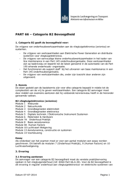 Categorie B2 Bevoegdheid - Inspectie Leefomgeving en Transport