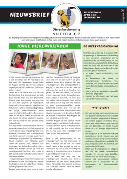 Nieuwsbrief april 2012 - Stichting Dierenbescherming Suriname