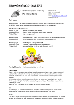 Lees hier de nieuwsbrief van juni 2014