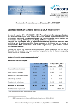 persbericht - KBC Ancora