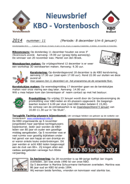 KBO nieuwsbrief 8 december 2014 - VORSTENBOSCH-INFO