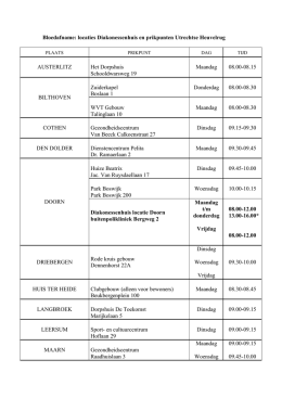 Bloedafname: locaties Diakonessenhuis en prikpunten Utrechtse