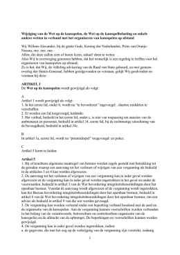 "Wetsvoorstel KOA Wet op de kansspelen" PDF