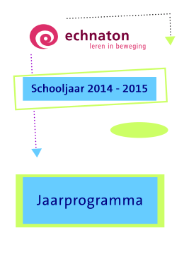 Jaarprogramma 2014-2015
