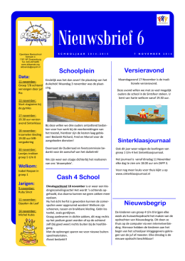 07-11-2014 Nieuwsbrief 6 - Obs Aldoende, basisschool Zwanenburg
