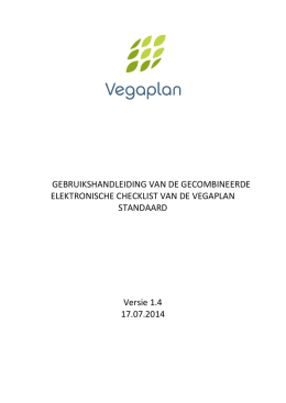 Handleiding van de Elektronische Checklist Vegaplan Standaard
