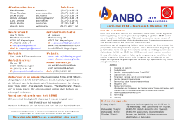 De volgende ANBO-INFO verschijnt eind april Wageningen april/mei