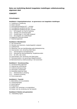 1 Nota van toelichting Besluit toegelaten instellingen