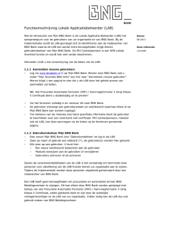Functieomschrijving Lokale Applicatiebeheerder (LAB)