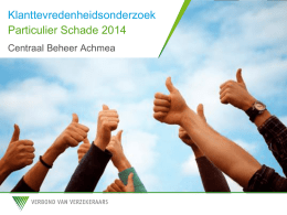 Schadeverzekeringen 2014 - Centraal Beheer Achmea