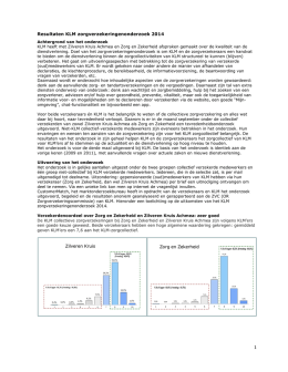 1 Resultaten KLM zorgverzekeringenonderzoek 2014 - VG-KLM