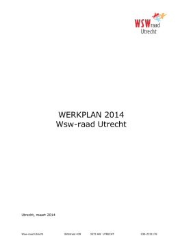 WERKPLAN 2014 Wsw-raad Utrecht