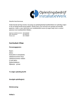 CV format InstallatieWerk Midden
