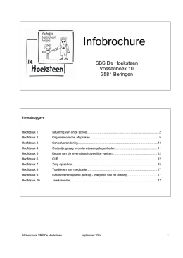 Infobrochure SBS De Hoeksteen 2014