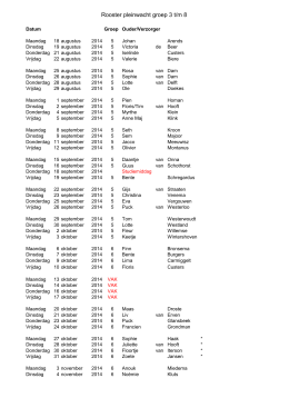 pleindienstrooster gr 3 t/m 8 2014