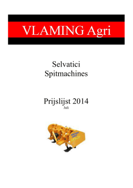 Selvatici Spitmachines Prijslijst 2014