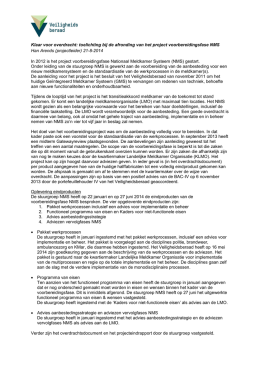 0. Toelichting bij de afronding van het project voorbereidingsfase NMS