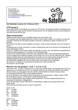 nieuwsbrief 22, 10 februari 2014