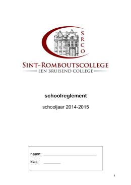 Schoolreglement - Sint-Romboutscollege Mechelen