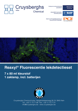Fluorescentie lekdetectie - Cruysberghs Chemical bvba