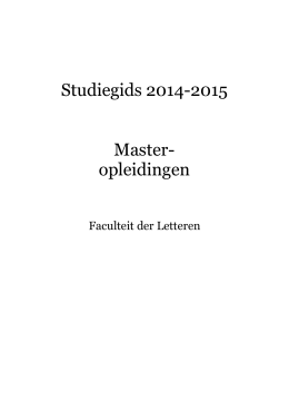 Studiegids masteropleidingen 2014-2015