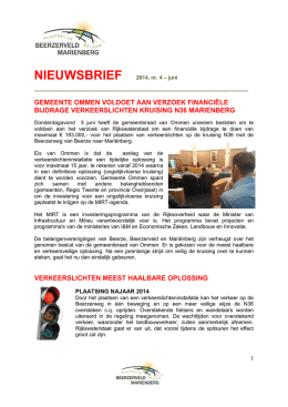 Nieuwsbrief Nr.4 jul 2014 - Plaatselijk Belang Beerzerveld Mariënberg