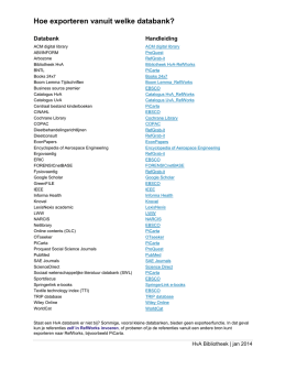 0verzicht exporteren per databank