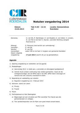 Notulen CRR 15.04.2014 - Cliëntenraad Roerdalen