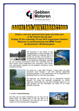 Info + prijzen Sauerland-Winterbergtour Gebben Motoren mei 2014