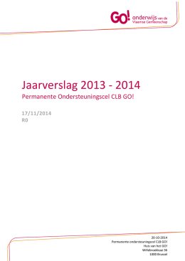 Jaarverslag 2013 - 2014