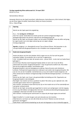 14 maart 2014 - Wmo-adviesraad Winsum
