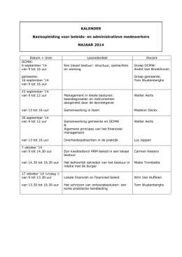 Kalender basisopleidingen 2014-2015
