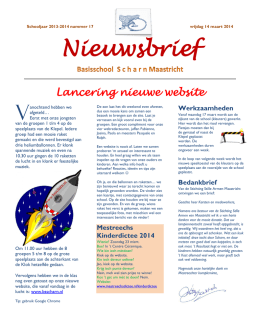Nieuwsbrief no 17 2013-2014