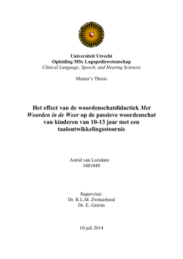 Astrid van Leerdam (2014) - Onderzoek