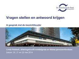 Presentaties DNB seminar middelgrote en kleine pensioenfondsen