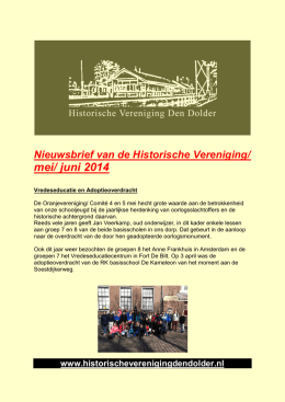 Nieuwsbrief 2014 mei juni - Historische Vereniging Den Dolder