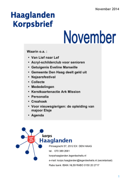 November 2014 Waarin o.a. : • Van Lief naar Lef