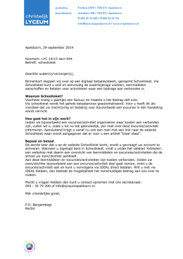 Apeldoorn, 29 september 2014 Kenmerk: LYC 14/15 secr