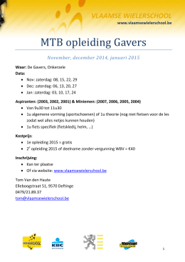 MTB opleiding Gavers - Vlaamse Wielerschool