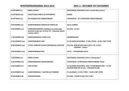 winterprogramma 2014-2015 deel 1 : oktober tot december